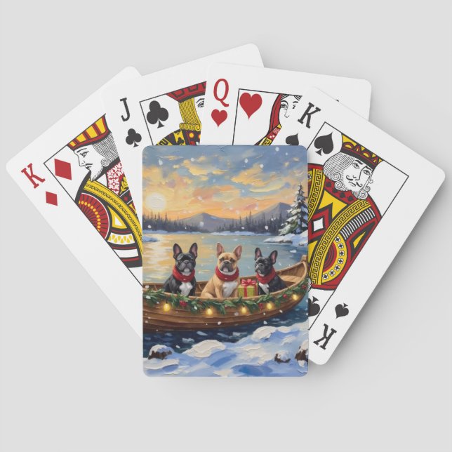 Jeu De Cartes French Bulldog Christmas Boat Holiday (dos)