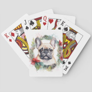 Jeu De Cartes French Bulldog Christmas Wreath Festive Pup