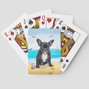 Jeu De Cartes French Bulldog sur la plage