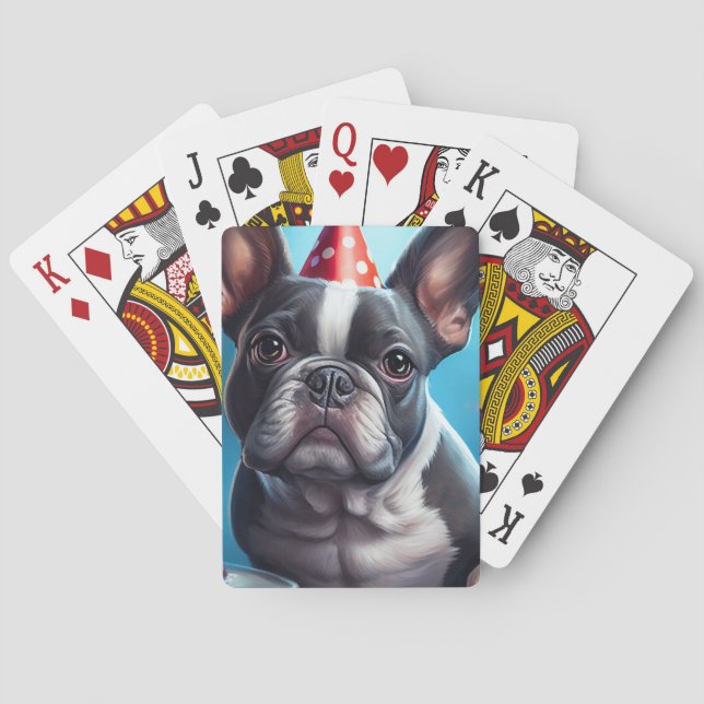 Jeu De Cartes Frenchie Birthday Bash : Un mignon Bulldog françai (dos)
