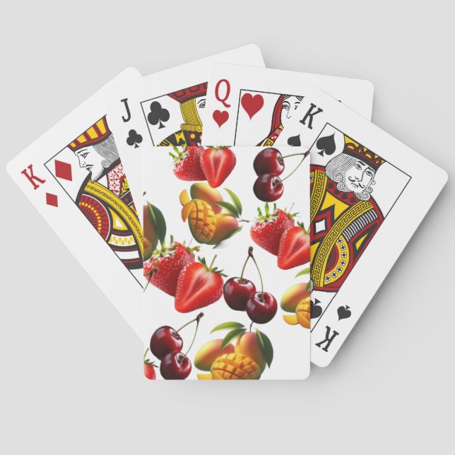 Jeu De Cartes Fresh Fruit Pattern – Strawberry, Cherry & Mango A (dos)