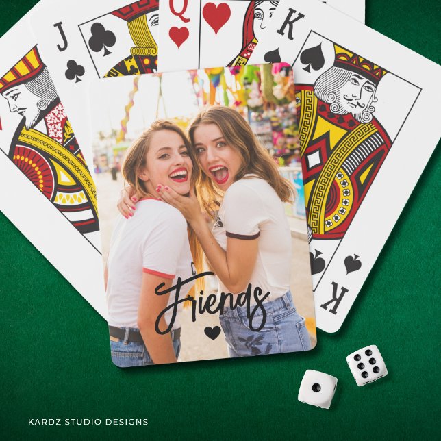 Jeu De Cartes Friends Custom Photo Cartes de lecture (Full frame photo template, edit text or leave as is.)