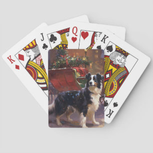 Jeu De Cartes Frontière Collie Festive de Noël