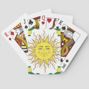 Jeu De Cartes Fruits de citron tropicaux, Face Soleil.