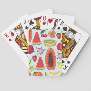 Jeu De Cartes Fruits Exotiques : Imprimé tendance sans couture.
