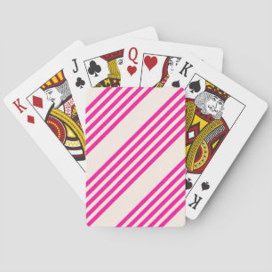 Jeu De Cartes Fuchsia et beige cinq rayures motif