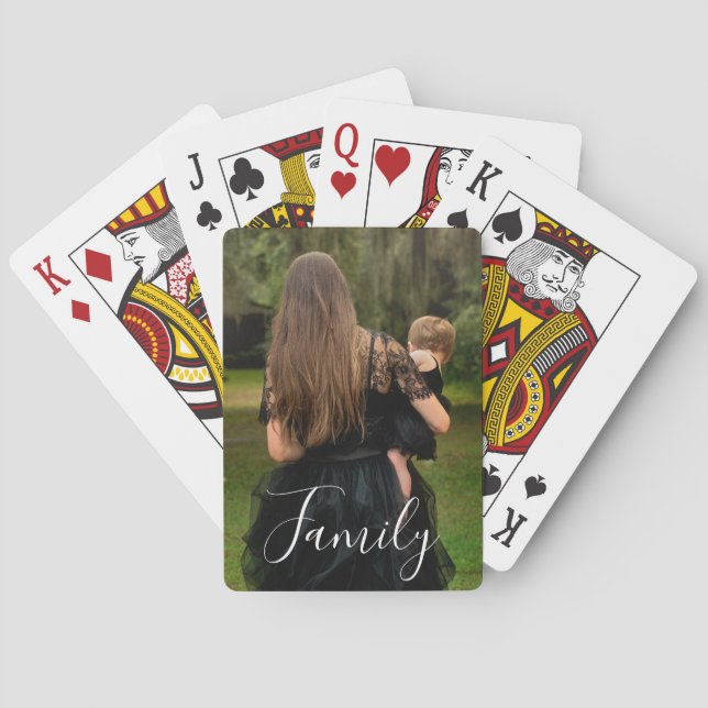 Jeu De Cartes Full Photo Custom Script Family Text (dos)
