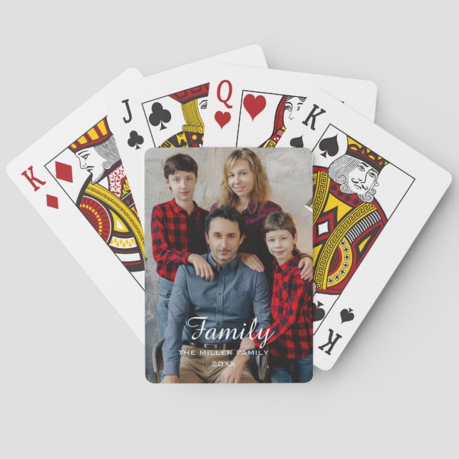 Jeu De Cartes Full Photo - Vertical Custom Script Family Text (dos)