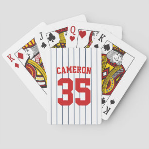 Jeu De Cartes Fully Editable Colors Baseball Jersey Stripes Name