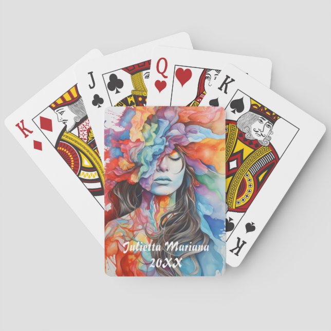 Jeu De Cartes Fumée Nom personnalisé (dos)