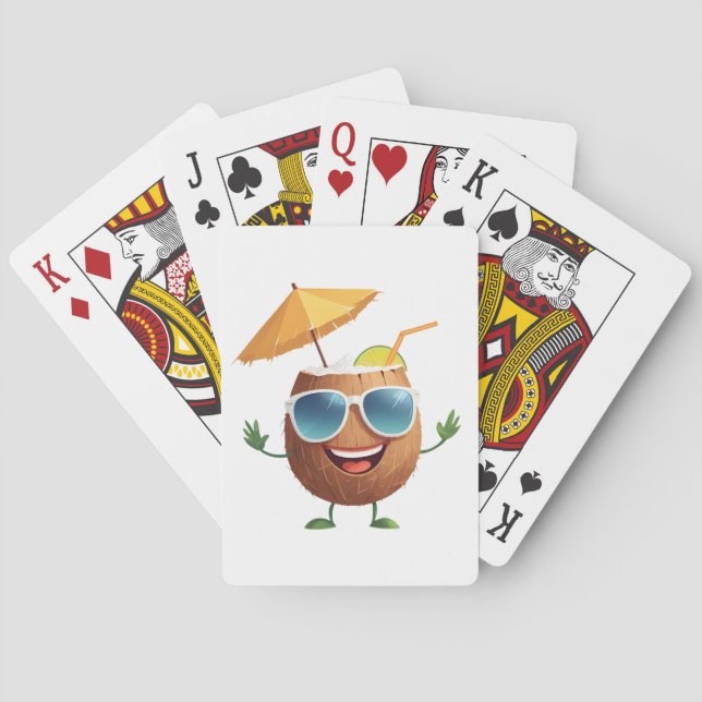 Jeu De Cartes Fun de noix de coco Vacances joyeuses Fête de Bois (dos)