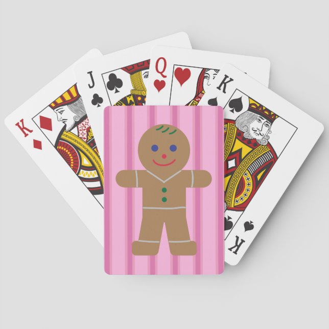 Jeu De Cartes Fun et fantaisie Pain d'épices rose Homme (dos)