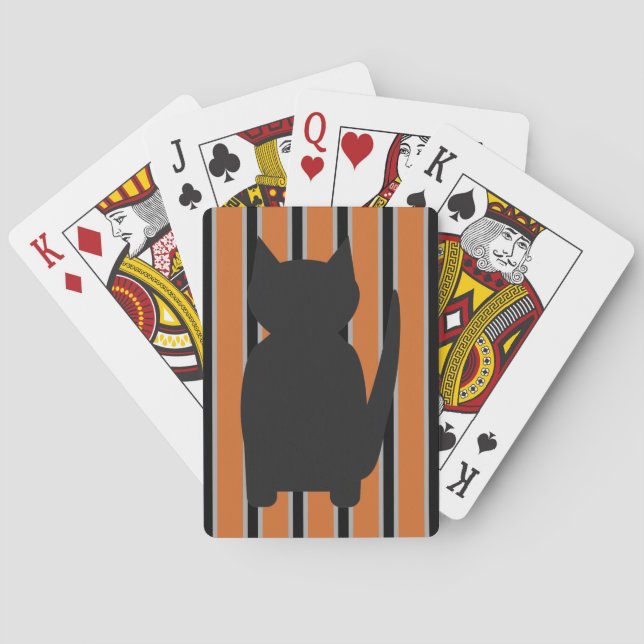 Jeu De Cartes Fun et Fun Halloween Noir Silhouette Chats (dos)