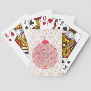 Jeu De Cartes Fun Noël Vintage Ornement de Noël en rose