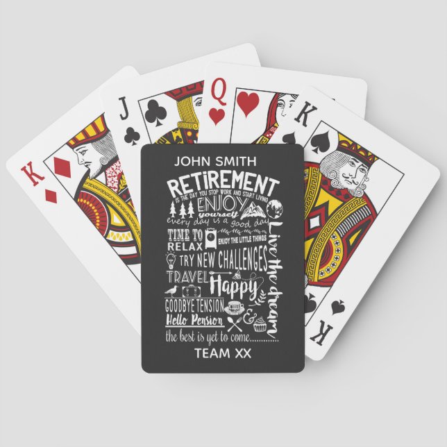 Jeu De Cartes Fun Retirement Playing Cards | Custom Personaliz (dos)