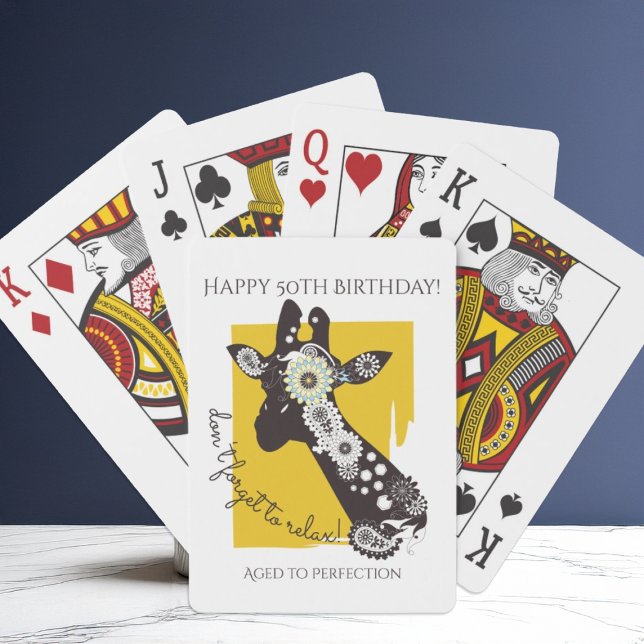 Jeu De Cartes Funky Cool Giraffe Funny Anniversaire (Créateur téléchargé)