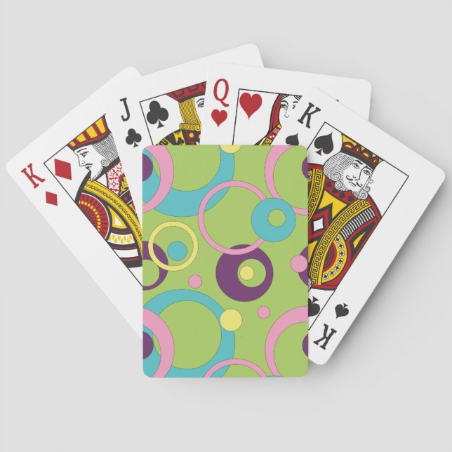 Jeu De Cartes Funky Green Circles Classic Playing Cartes (dos)