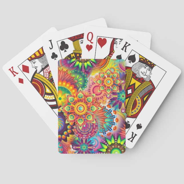 Jeu De Cartes Funky Retro Motif Abstrait Boho (dos)