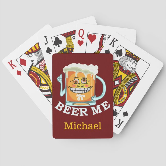 Jeu De Cartes Funny Beer Me Nom personnalisé (dos)