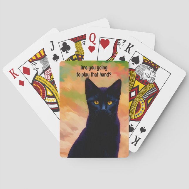 Jeu De Cartes Funny Black Cat Art Jouer Cartes De Poker (dos)