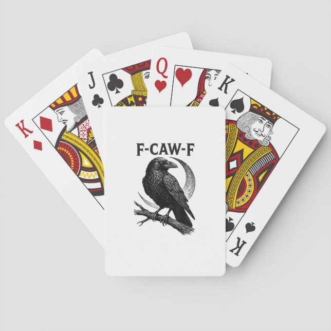 Jeu De Cartes Funny F-Caw-F Crow Retro Graphic (dos)