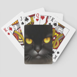 Jeu De Cartes Funny Fluffeux noir Perse noir chaton visage