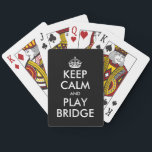 Jeu De Cartes Funny Gardez calme et jouez au bridge jouer aux ca<br><div class="desc">Drôle Gardez calme et jouez au bridge en jouant aux cartes. Faites votre propre humour garder le calme et poursuivre le design parodique. Vintage keepcalmandcarryon typographie modèle avec couronne. Exemple de jeu de carte : Gardez le calme et la fête. Restez calme et jouez au poker. Restez calme et jouez...</div>