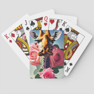 Jeu De Cartes Funny Giraffe et Surreal Rose