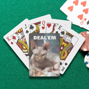 Jeu De Cartes Funny Hairless Sphynx Cat Deal'em Custom