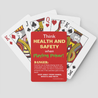 Jeu De Cartes Funny Health and Safety Poker Spoof Joke Warning