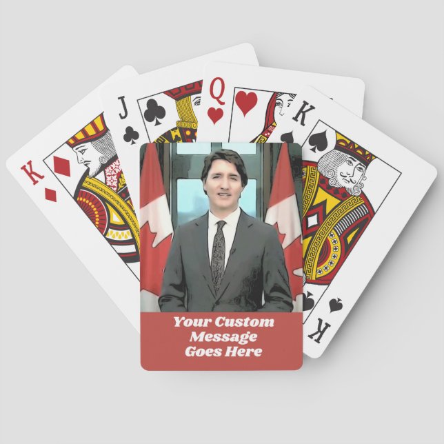 Jeu De Cartes Funny Justin Trudeau Message personnalisé Canada (dos)