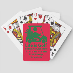 Jeu De Cartes Funny Life is Golf Green Red Playing Cards