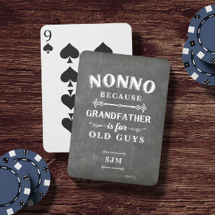 Jeu De Cartes Funny Nonno grand-père Monogramme