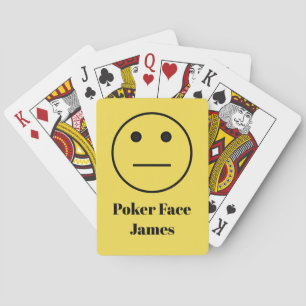 Jeu De Cartes Funny Poker Face Emoji sur Jaune Ajouter Votre Nom