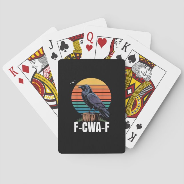 Jeu De Cartes Funny Retro F-Caw-F Bird Crow Crow Bird  (dos)