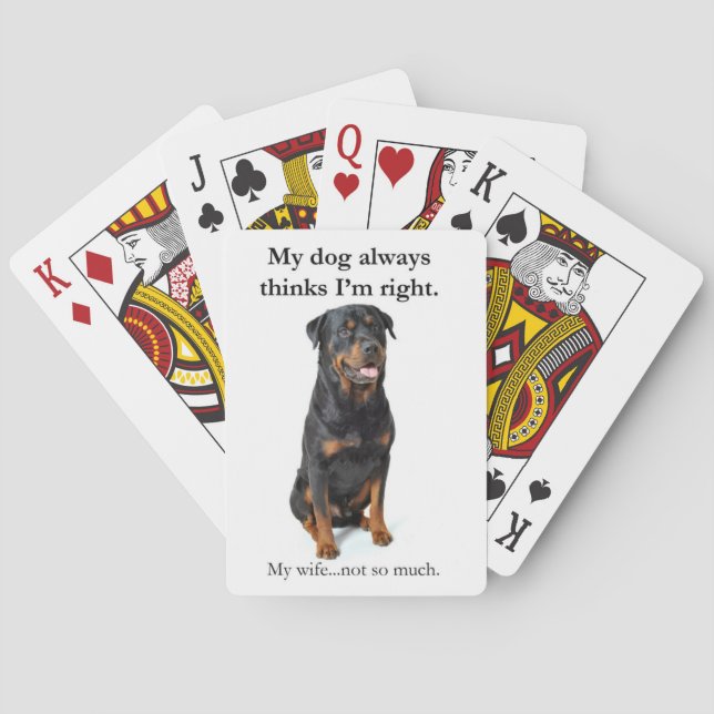 Jeu De Cartes Funny Rottweiler Jouer aux cartes (dos)