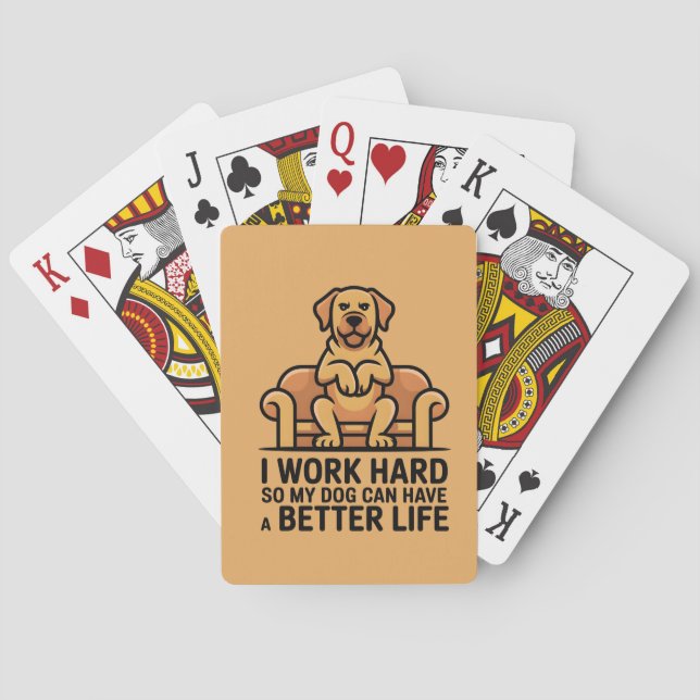 Jeu De Cartes Funny Spoiled Dog Quote Couch Illustration (dos)