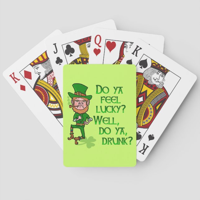 Jeu De Cartes Funny Tough Lucky Drunk Leprechaun (dos)