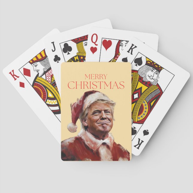 Jeu De Cartes Funny Trump Santa Claus Carte de Noël (dos)