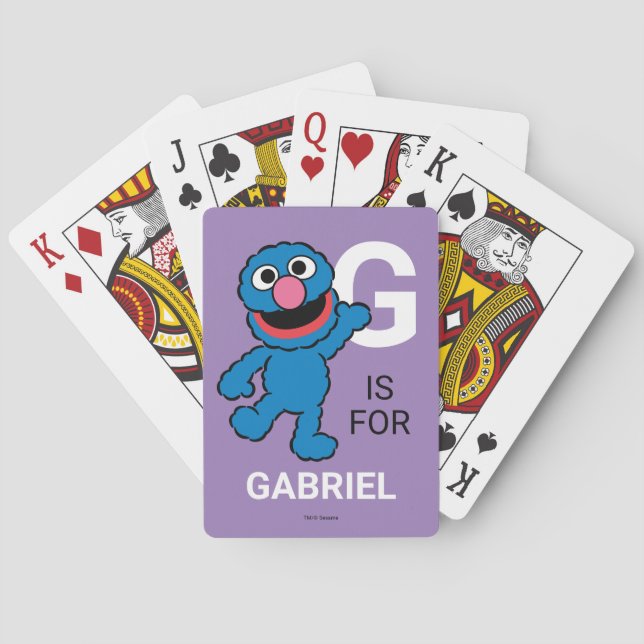 Jeu De Cartes G est pour Grover | Ajouter Votre Nom Lecture Cart (dos)