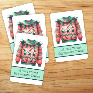 Jeu De Cartes Gagnant 1ère Place Concours Pull de Noël Moche Ros
