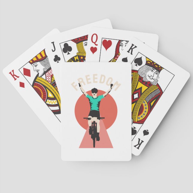 Jeu De Cartes Gagnant Motard Style Rétro Liberté (dos)