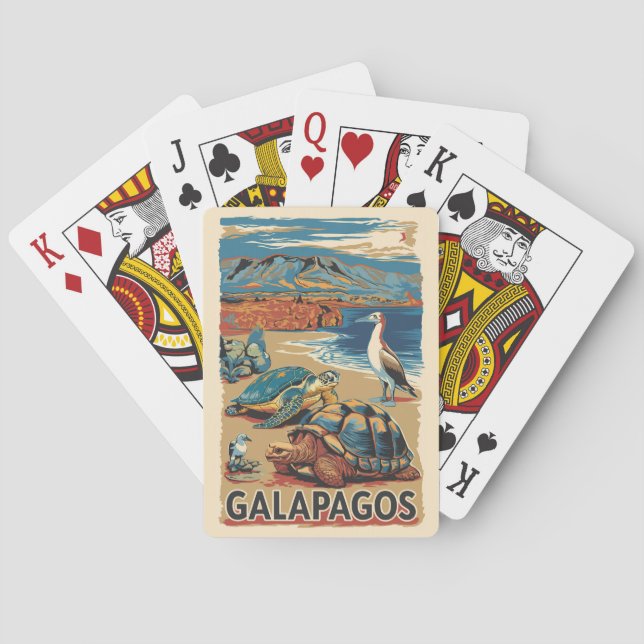 Jeu De Cartes Galapagos Animaux Voyage Art Vintage (dos)