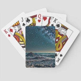 Jeu De Cartes Galaxie de la Voie lactée sur les montagnes du dés