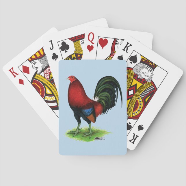 Jeu De Cartes Gamecock : Rouge foncé (dos)