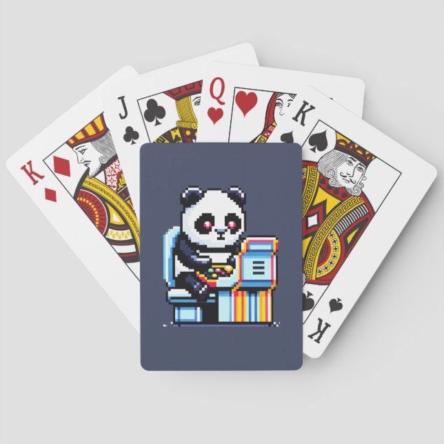 Jeu De Cartes Gamer Panda - Joli Pixel Art Arcade Design (dos)