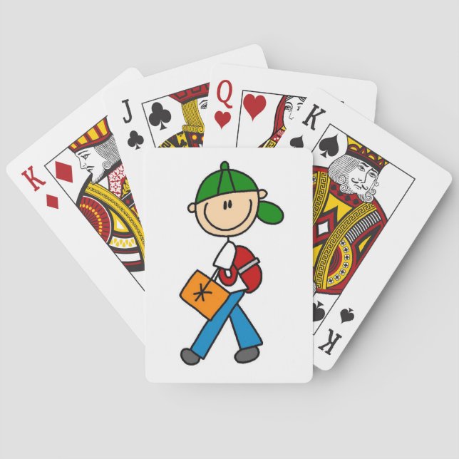 Jeu De Cartes Garçon avec cartable (dos)