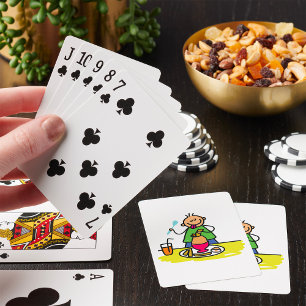 Jeu De Cartes Garçon Avec Un Oeuf Bouilli