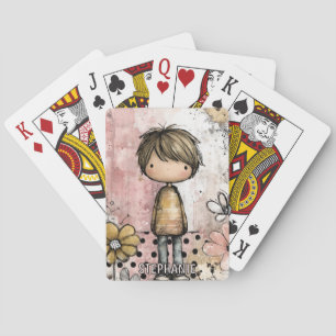 Jeu De Cartes Garçon Capricieux Aquarelle aux Accents Floraux (4