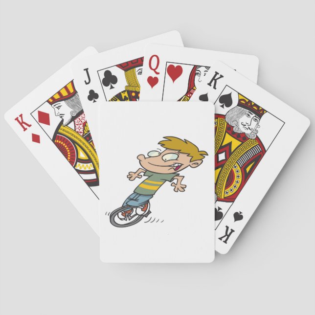 Jeu De Cartes Garçon drôle à monocycle (dos)